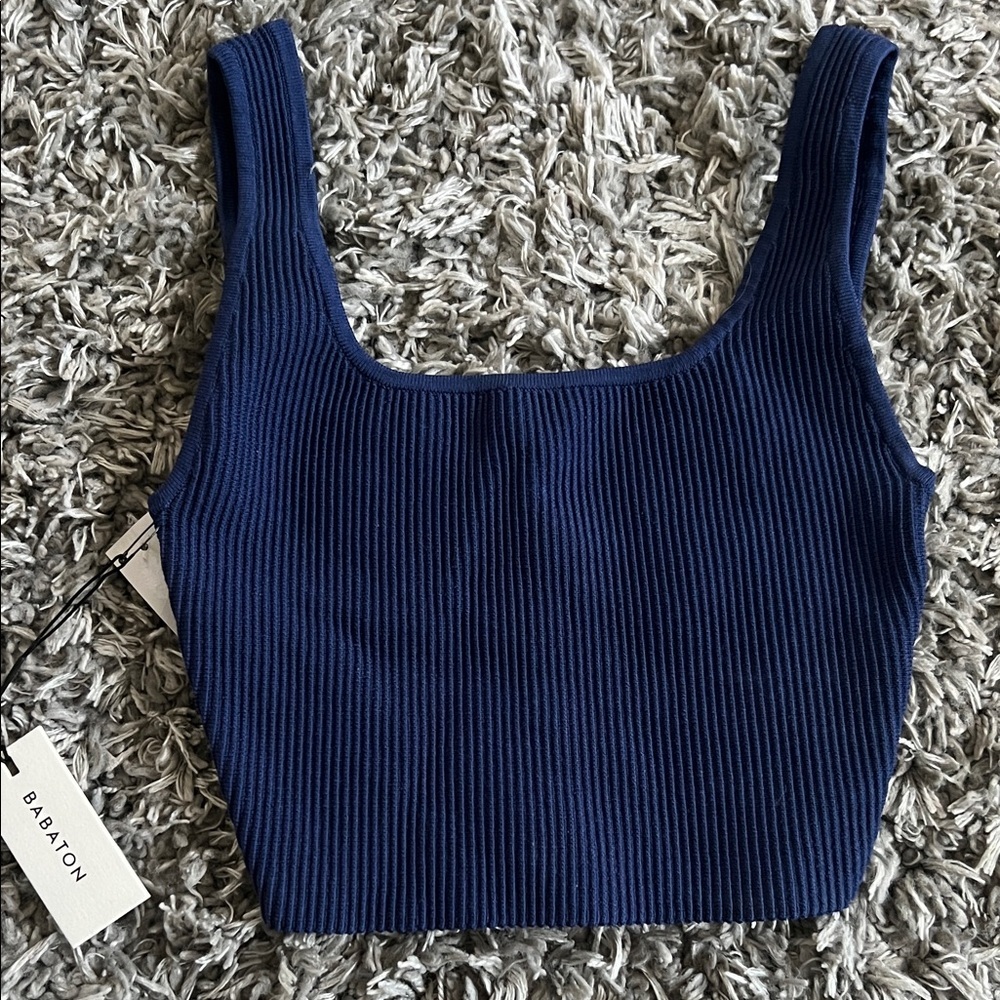 Babaton Arjun Women's Blue Ribbed Top